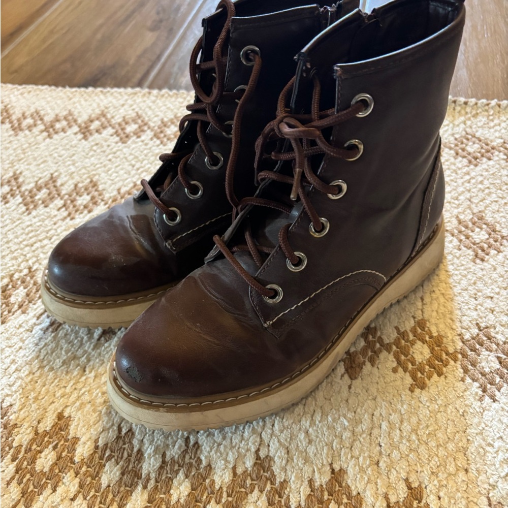 Madden Girl Dark Brown Lace-Up Boots